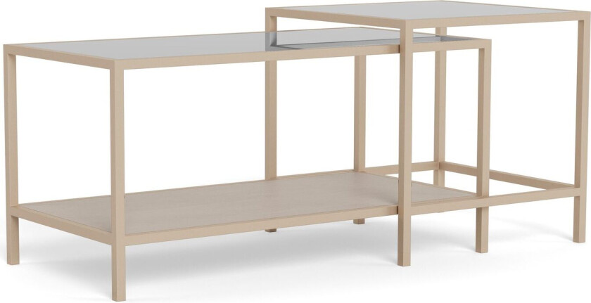 Hasslevik salongbord 90 cm - Klar/grå