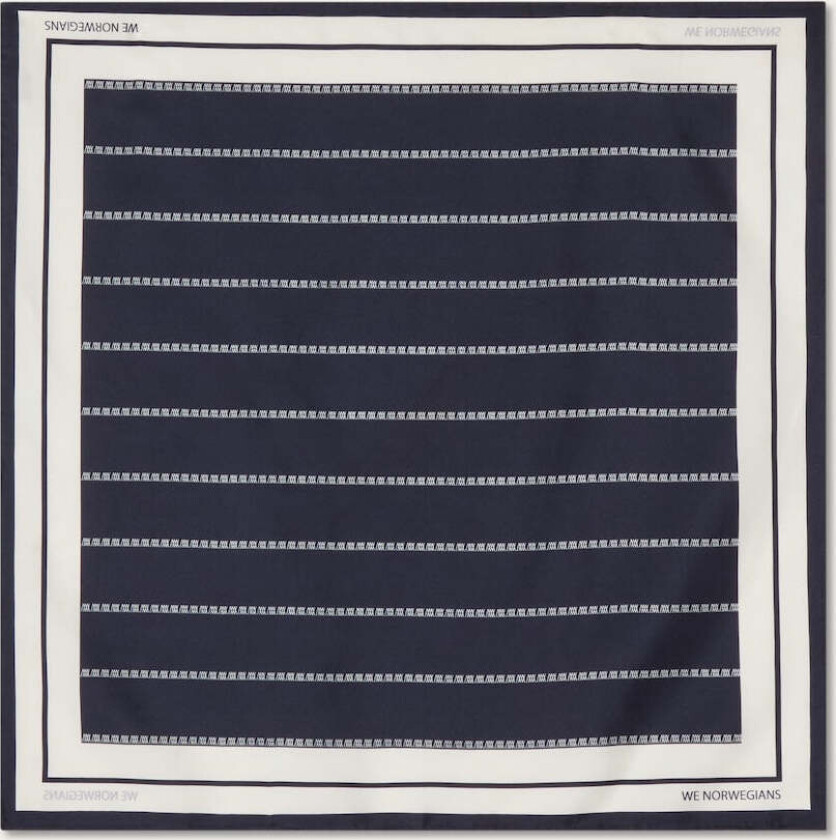 Ship Silk Scarf Navy Blue