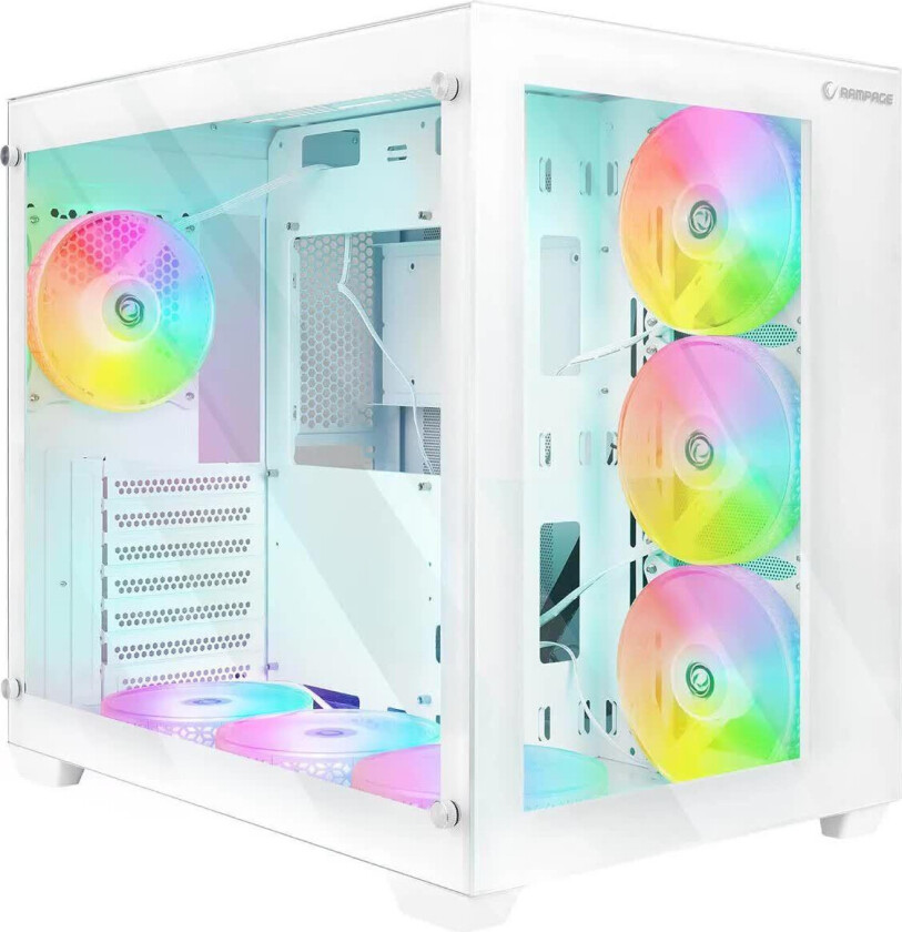 Iceblade Pro PC-kabinett - ATX, 7 ARGB-vifter - Hvit