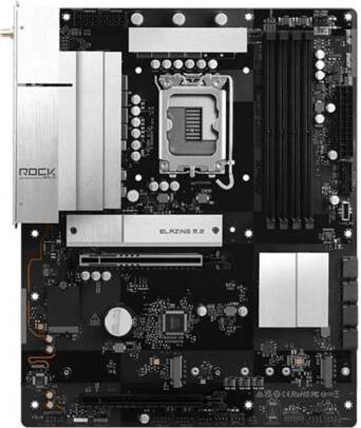 B860 Rock WiFi 7 - motherboard - ATX - LGA1851 Socket - B860 Hovedkort - Intel B860 - Intel LGA1851 socket - DDR5 RAM - ATX