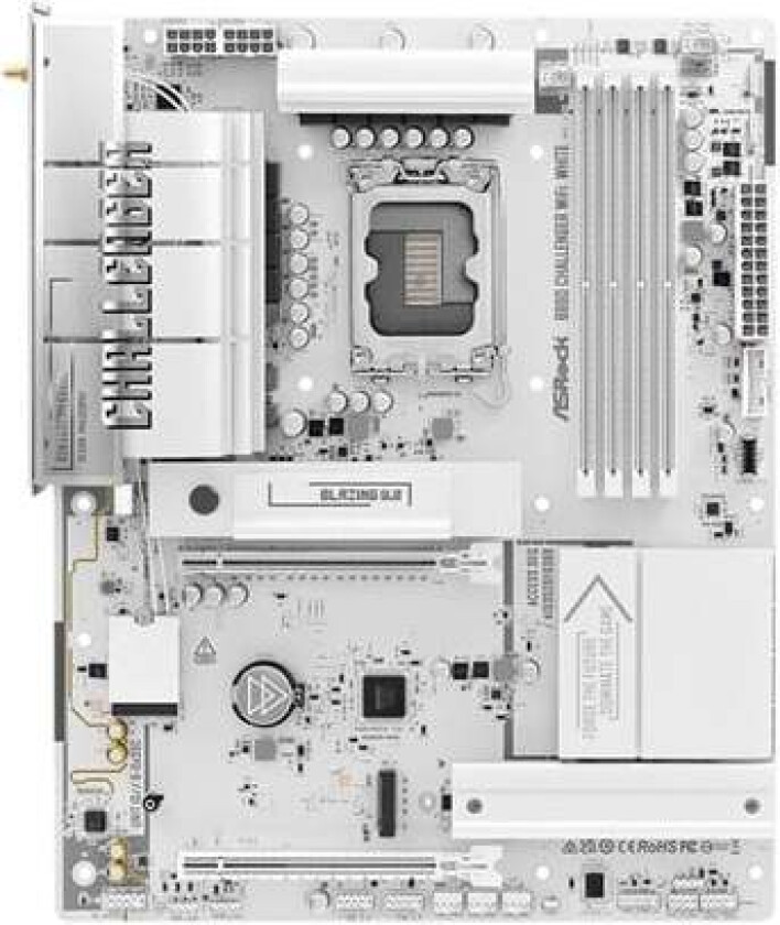B860 Challenger WiFi White - motherboard - ATX - LGA1851 Socket - B860 Hovedkort - Intel B860 - Intel LGA1851 socket - DDR5 RAM - ATX