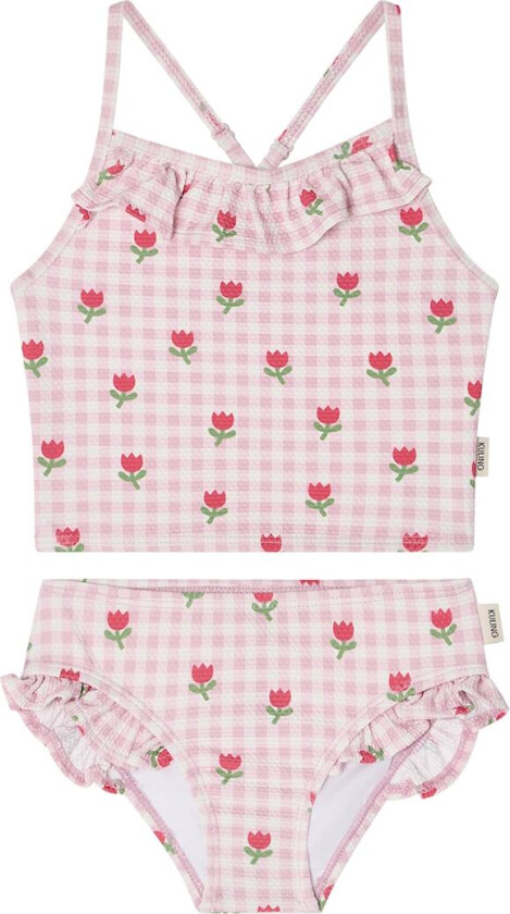Fiji UV-tankini Pink Gingham Tulips Pink Gingham Tulips 98/104 cm Rosa 98/104 cm unisex