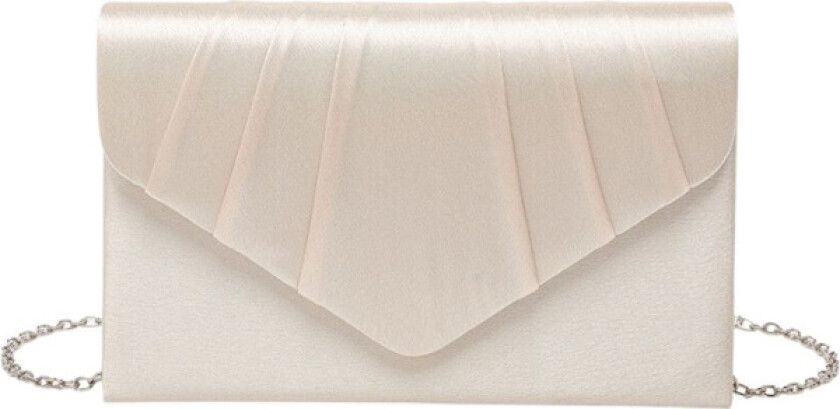 Claire Champagne Skulderveske, Aftenveske, Clutch, Avtakbar Skulderkjede, Dameveske Champagne