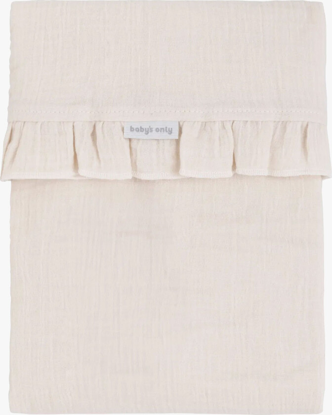 CALM Baby Crib Laken med Volang 120x150, Warm Linen - Laken - 100% Bomull
