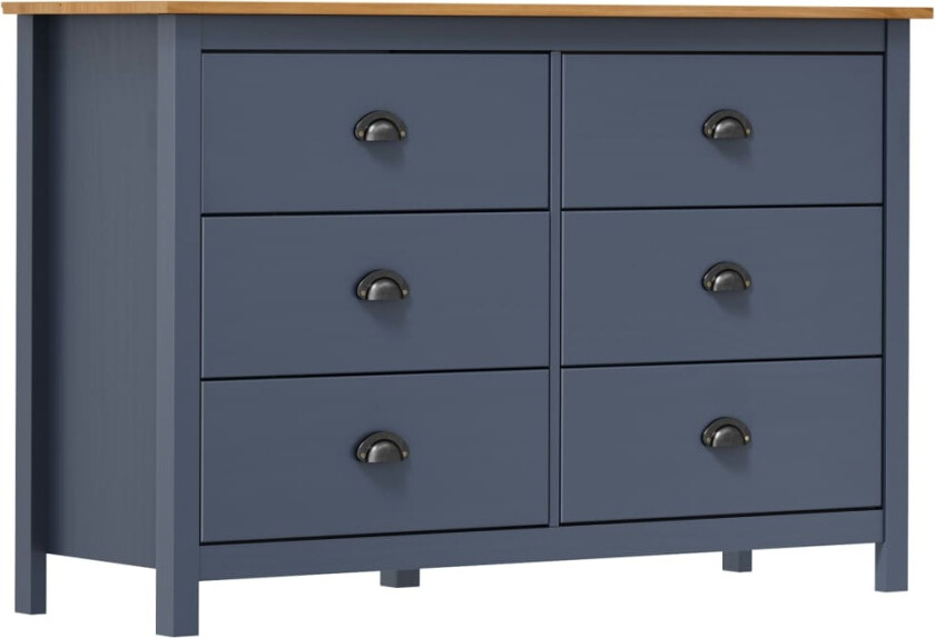 Skjenk Hill grå 125x40x80 cm heltre furu