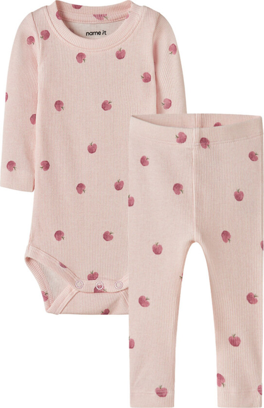 Sett - Body I/e/Leggings - NbffoApple - Vugge Rosa - - 74 - Langermet Body