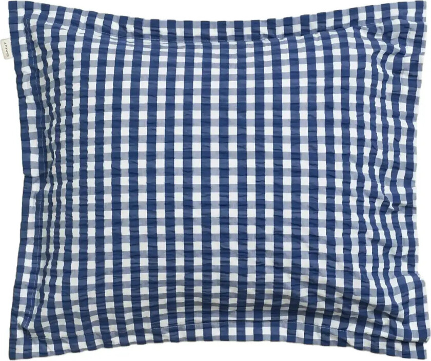 Check Seersucker Pillowcase - Navy - 50X60