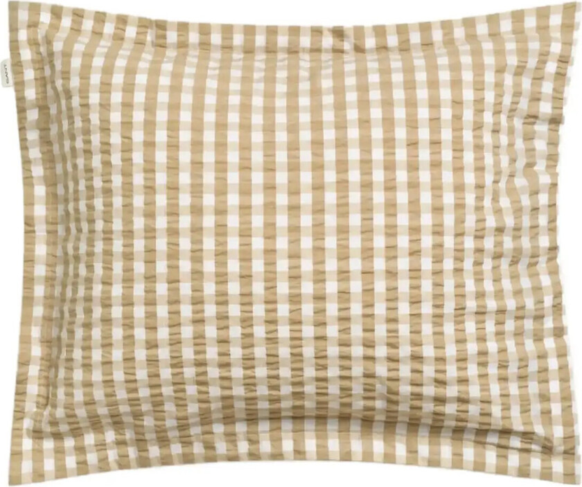 Check Seersucker Pillowcase - Beige - 50X60