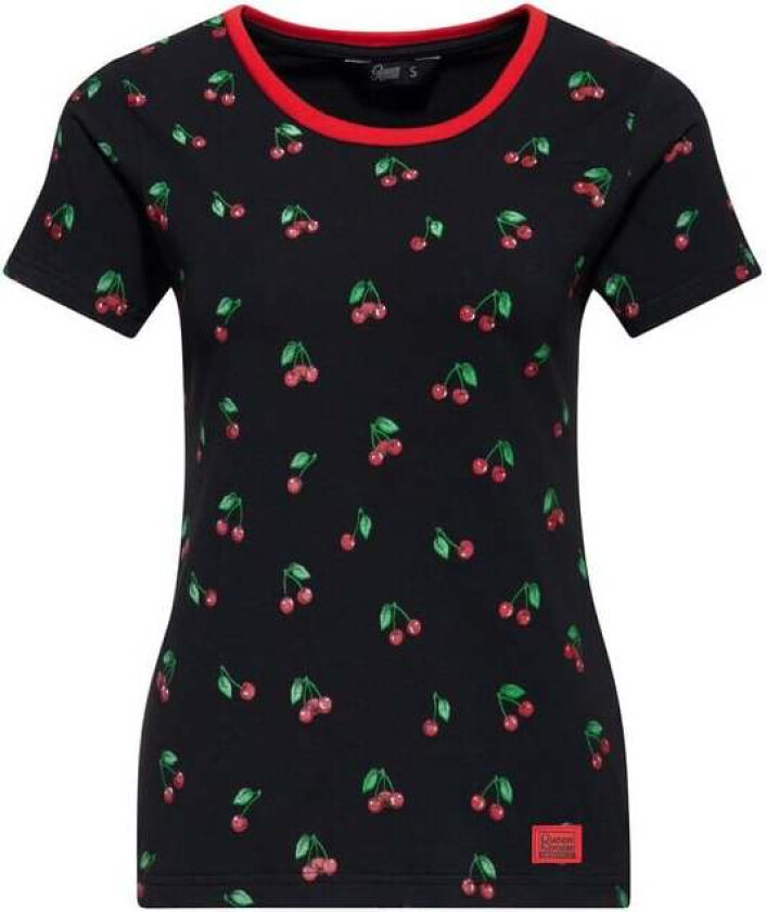 Rockabilly T-skjorte - Cherry T-skjorte - XS til 3XL - Damer - svart
