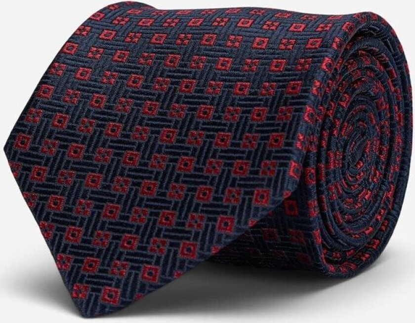 Tie Silk - Navy/red Blå OS