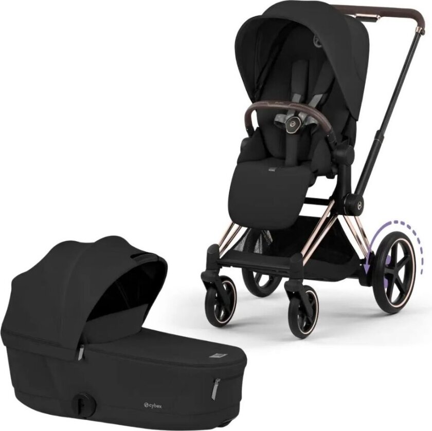 Bilde av ePriam barnevogn Rosegold/Sepia Black