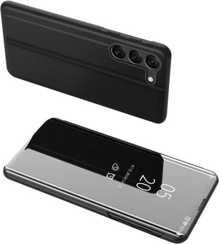 Clear View Case Cover for Samsung Galaxy S23+ Flip Cover Black
