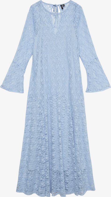 Maxikjole vmLoulou Lace LS Ankle Dress Wvn - Blå