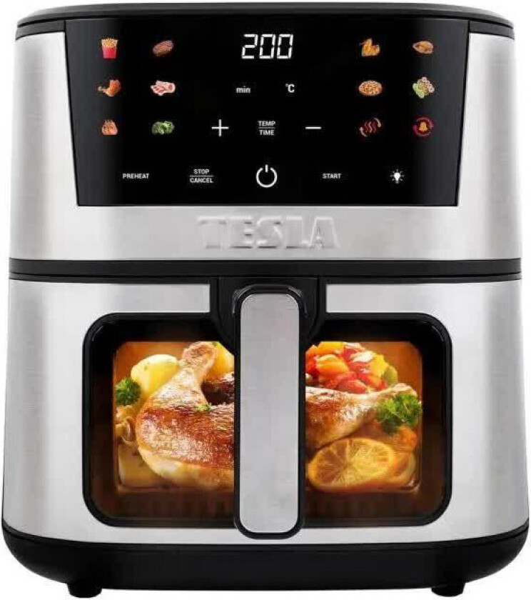 Tesla AirCook Q60 XXL Airfryer - 7L, 1600W, Heat2Flow-teknologi