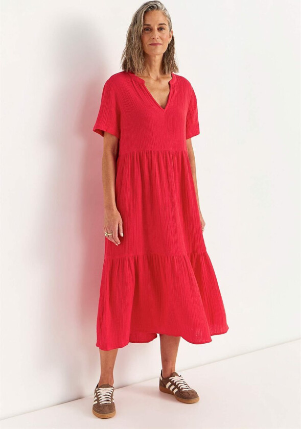 Kjole i rynket bomull