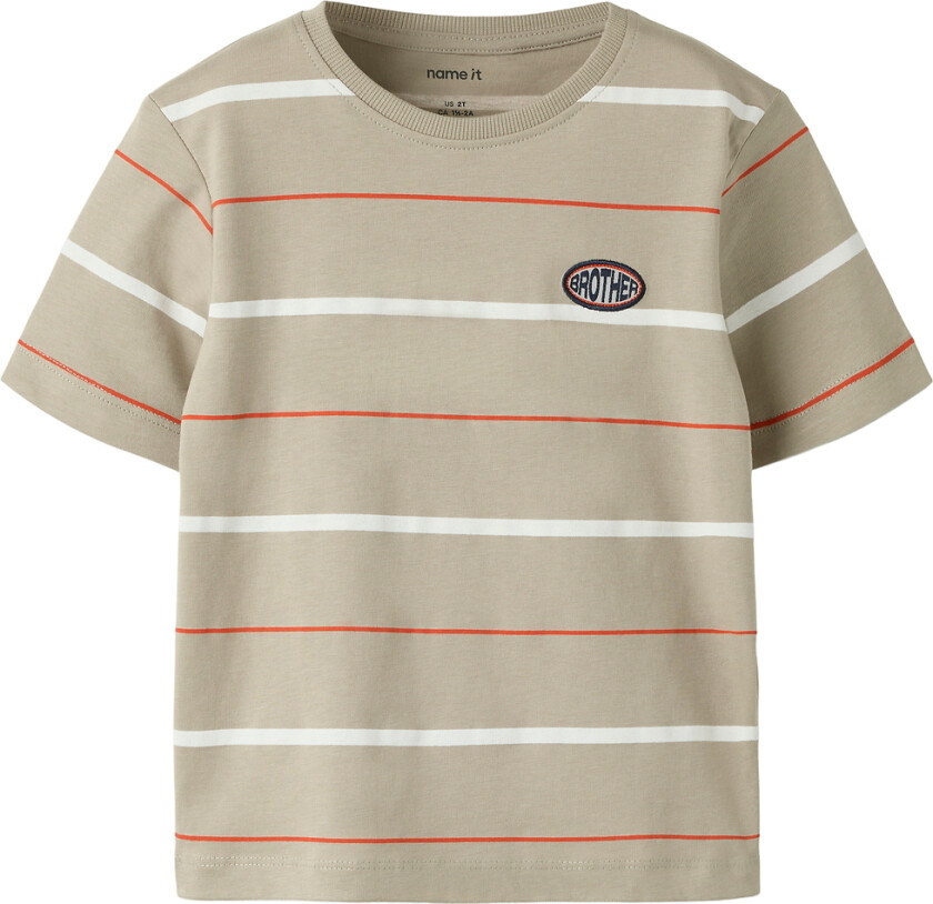 T-skjorte - NmmFritz - Aluminium - - 4 år (104) - T-skjorte