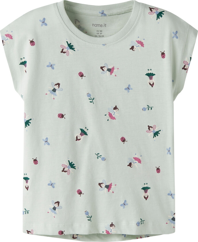 T-skjorte - NmfVigga - Pale Aqua/Fairy Garden - - 6 år (116) - T-skjorte
