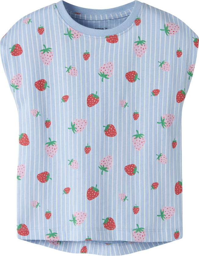 T-skjorte - NmfVigga - Chambray Blue/Striped - - 5 år (110) - T-skjorte