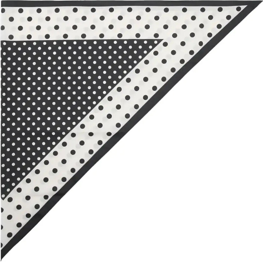 Satin Check-Print Scarf - Black - ONE SIZE