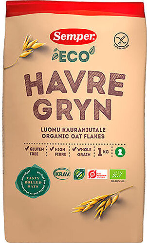 Havregryn Glutenfri, Lettkokt Øko - 1 Kg