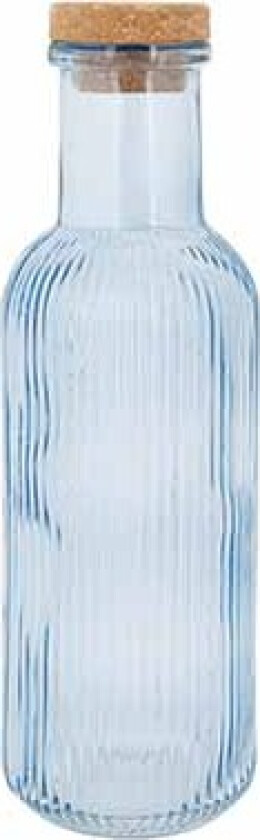 Bilde av Glassflaske Blå Med Kork 1l Ø8,7x27,8cm
