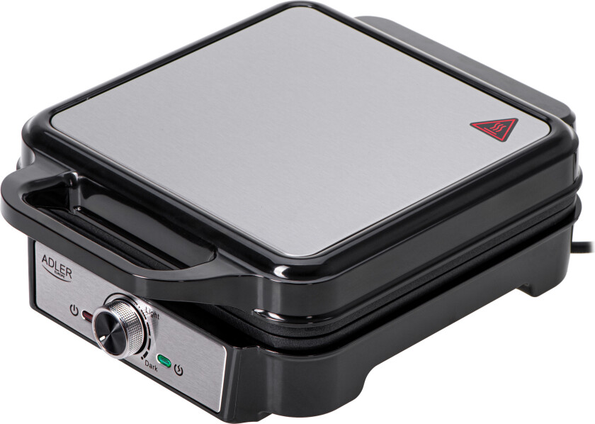 AD 3083 Vaffeljern - 1800W, Justerbar temperatur, Non-stick belegg - Svart