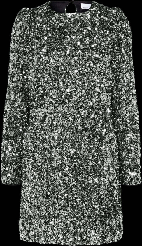 Colyn LS Short Sequins Dress - Silver 38