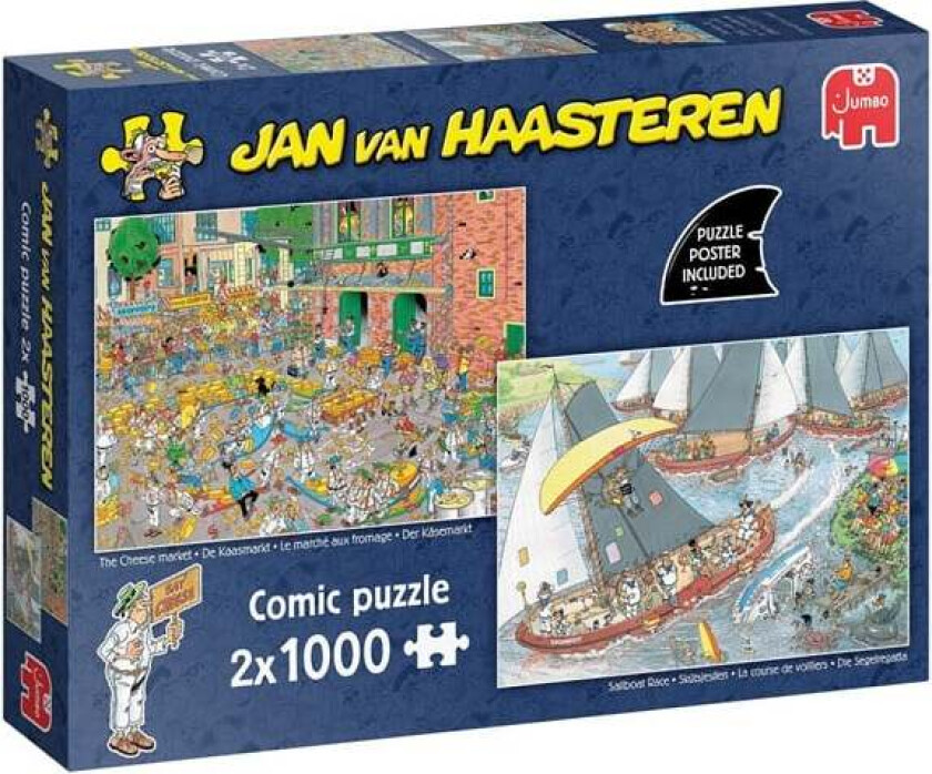 Jan van Haasteren Jigsaw Puzzle - The Cheese Market & Skutsjesilen - 2x1000 pcs. Gulv