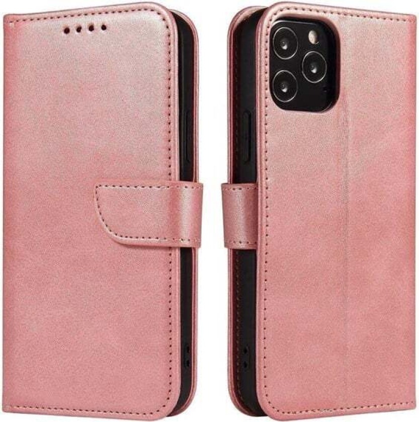 Magnet Case Elegant Case Cover with a Flap and Stand Function for Samsung Galaxy A73 Pink