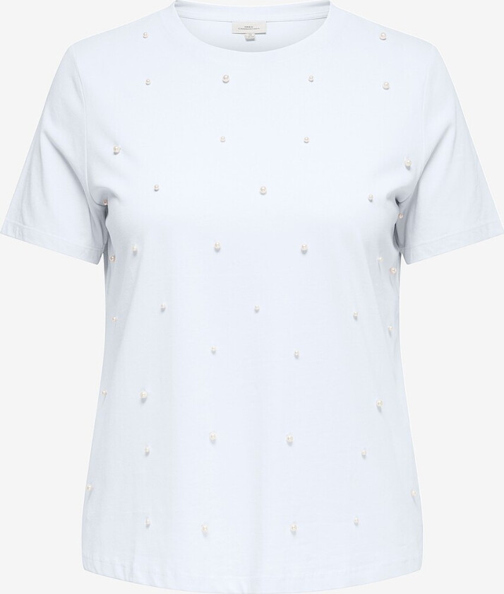 Topp carNinna S/S O-neck Jeans Tee - Hvit