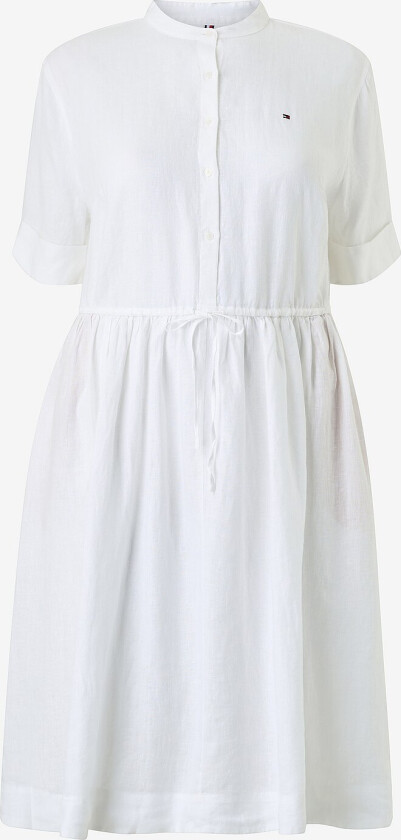 Kjole i lin Crv Linen Midi Shirt Dress SS - Hvit