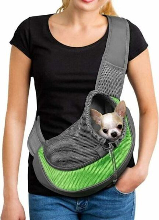 Bærbar Hundebæreveske Pustende Mesh Sling Bag for Hund og Katt Valp Kjæledyr Skulder Sling Bæreveske Justerbar Reiseveske for Små Dyr Hund