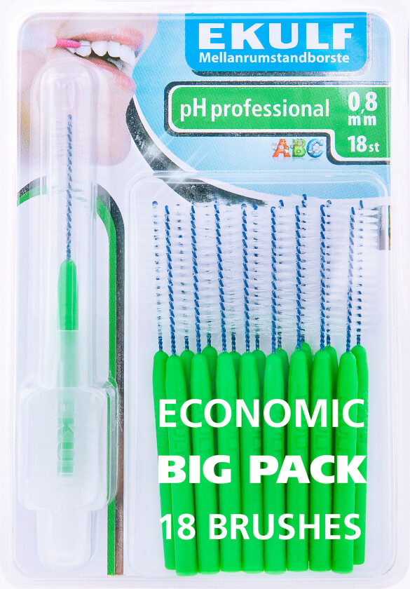 PH Professional Mellomromsbørste 0,8 mm - 18 Stk.