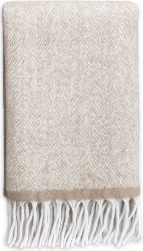 Pledd i imitert pels - 135x190 cm - Hvitt med striper - Mykt teppe fra Nordstrand Home
