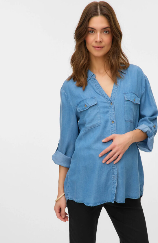 Vmmbree 7/8 Sleeve Loose Shirt Ga - Blue - XL