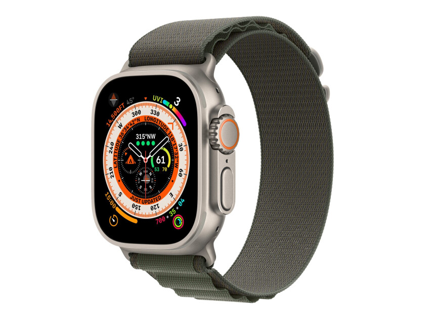 Watch Ultra GPS + Cellular 49mm Titanium Case with Green Alpine Loop - Medium