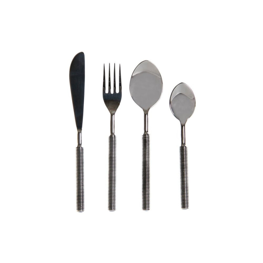 Bestikk DKD Home Decor Sølv Rustfritt stål 4,5 x 2 x 21,5 cm 16 Deler