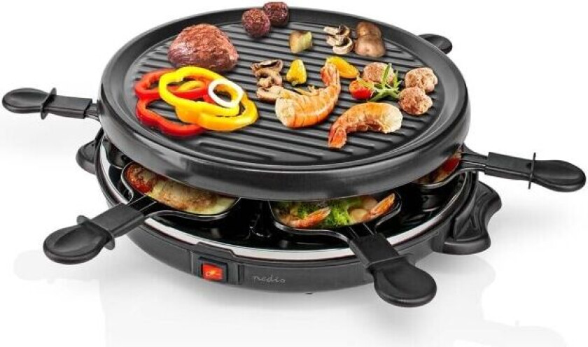 Bilde av Nedis Gourmet / Raclette Grille 6 Personer Stekespade Non-stick belegg Rund