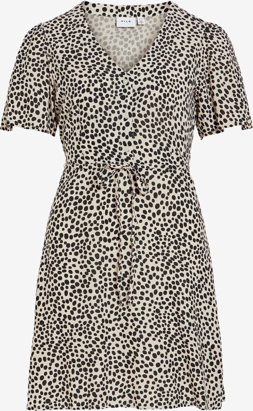 Kjole viGrace V-neck S/S Short Dress - Grå