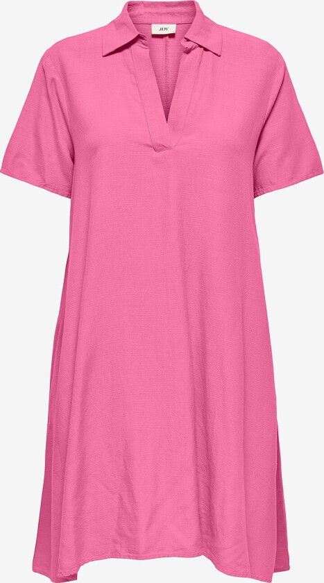Kjole jdyCaya Linen S/S Dress Wvn - Rosa