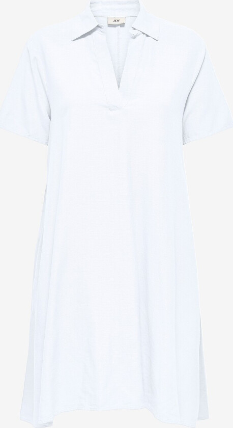 Kjole jdyCaya Linen S/S Dress Wvn - Hvit