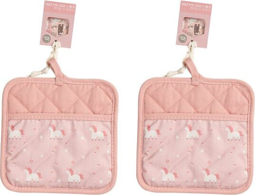 Chic Kids gryteklut 17,5x17,5 cm 2 stk enhjørning