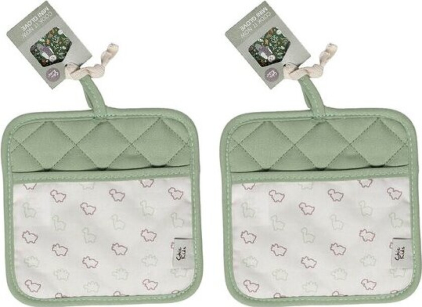 Chic Kids gryteklut 17,5x17,5 cm 2 stk dinosaur