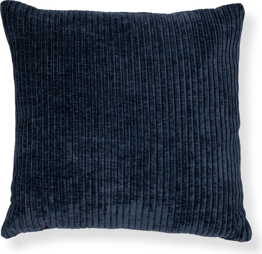 Pyntepute 45x45 cm - Mørkeblå sofapute med fløyelslook - Myk pute til sofaen - Borg Living