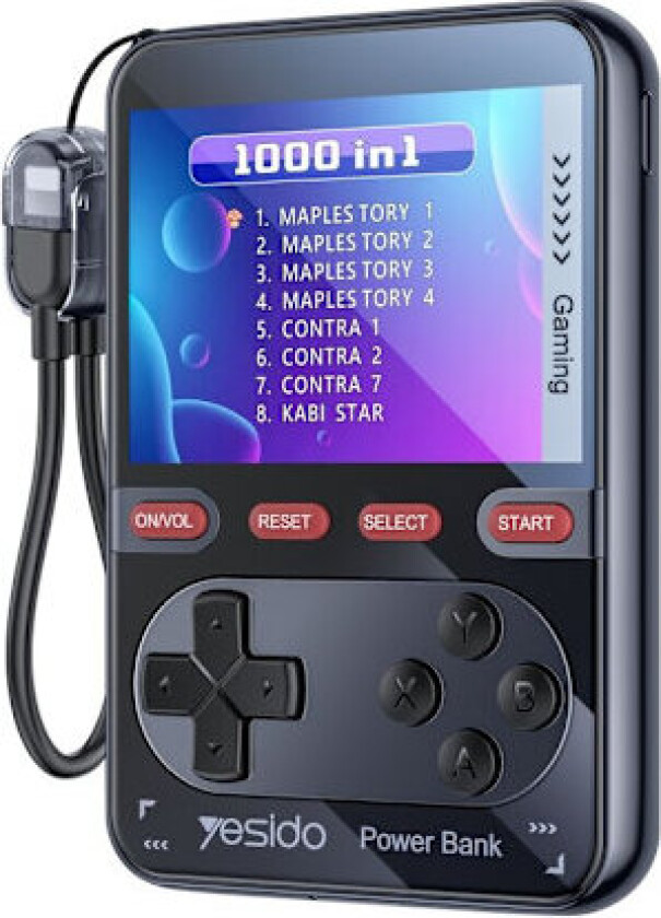 Yesido Draagbare Retro Game Console Powerbank 10000mAh 20W + Lightning-kabel