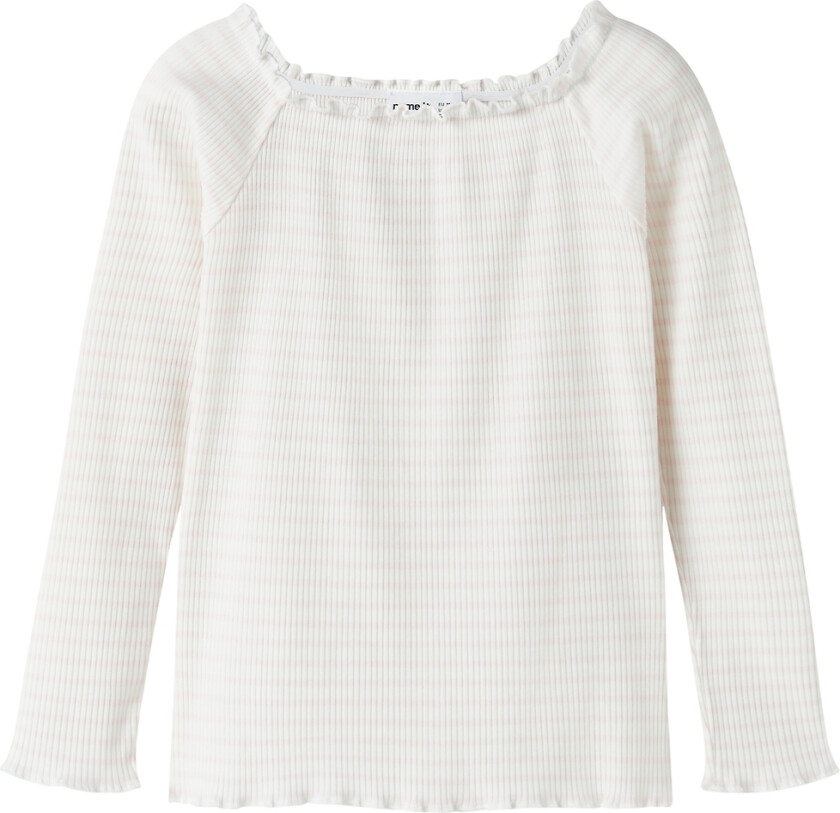 Genser - NkfForta - Rib - Vugge Rosa/Bright White - - 9-10 år (134-140) - Genser