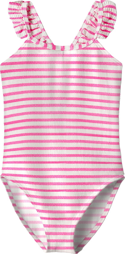 Badedrakt - NkfZippa - Knockout Rosa - - 7-8 år (122-128) - Badetøy