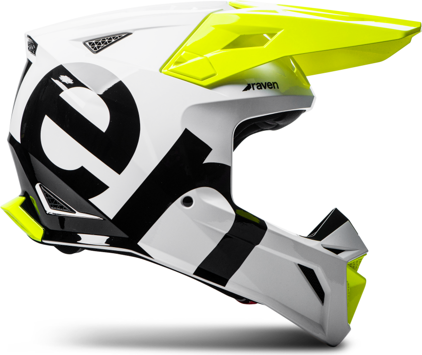 Crosshjelm Raven Onyx MX Fluo gulXS
