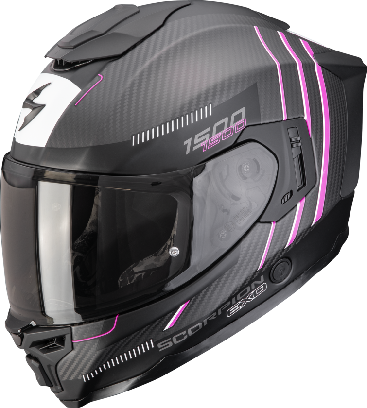 Helhjelm Scorpion EXO-1500 Carbon Air Zity Matt svart/rosaM