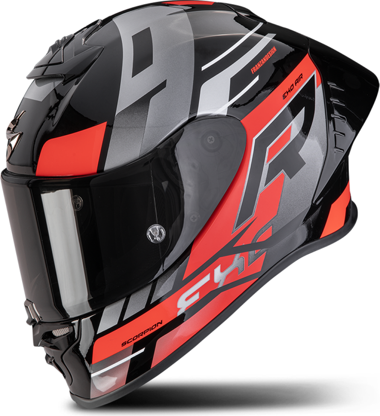Helhjelm Scorpion EXO-R1 EVO II Air Adrenaline Svart/Rød/SilverS